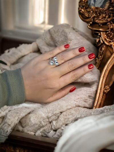 Сребърен пръстен с кристали Сваровски 